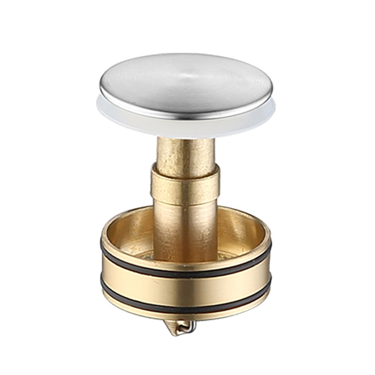 Brushed Nickel Stainless Steel Pop-Up Bathroom Sink Drain with Overflow
