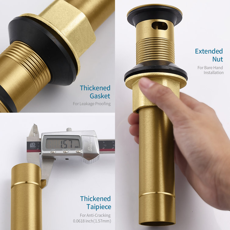Brushed Gold Bathroom Sink Pop-Up Drain Assembly