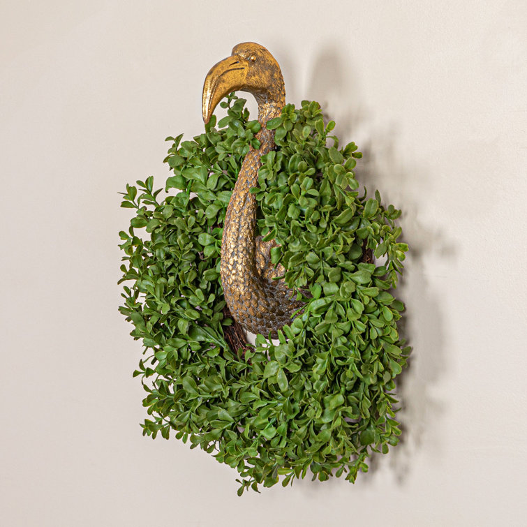 Green Artificial Boxwood Wreath for Front Door