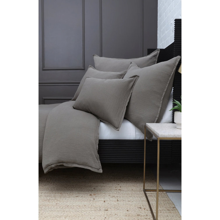 Taupe Greige Cotton Rectangular Throw Pillow