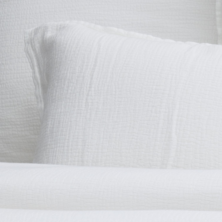 White Twin Cotton Duvet Cover Set with Standard Sham