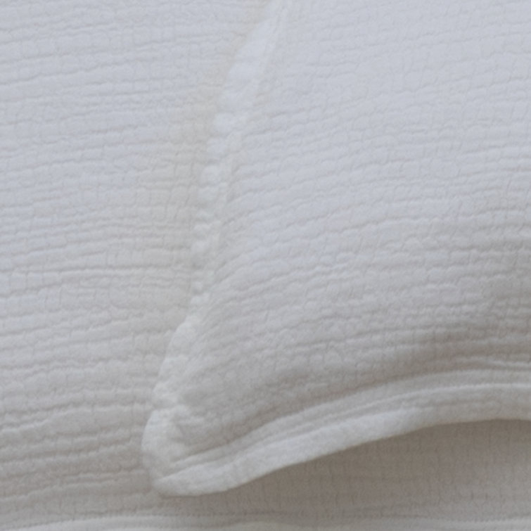 White Twin Cotton Duvet Cover Set with Standard Sham