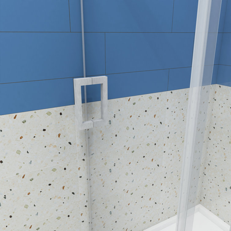 60'' Brushed Nickel Frameless Sliding Shower Door with Clear Glass