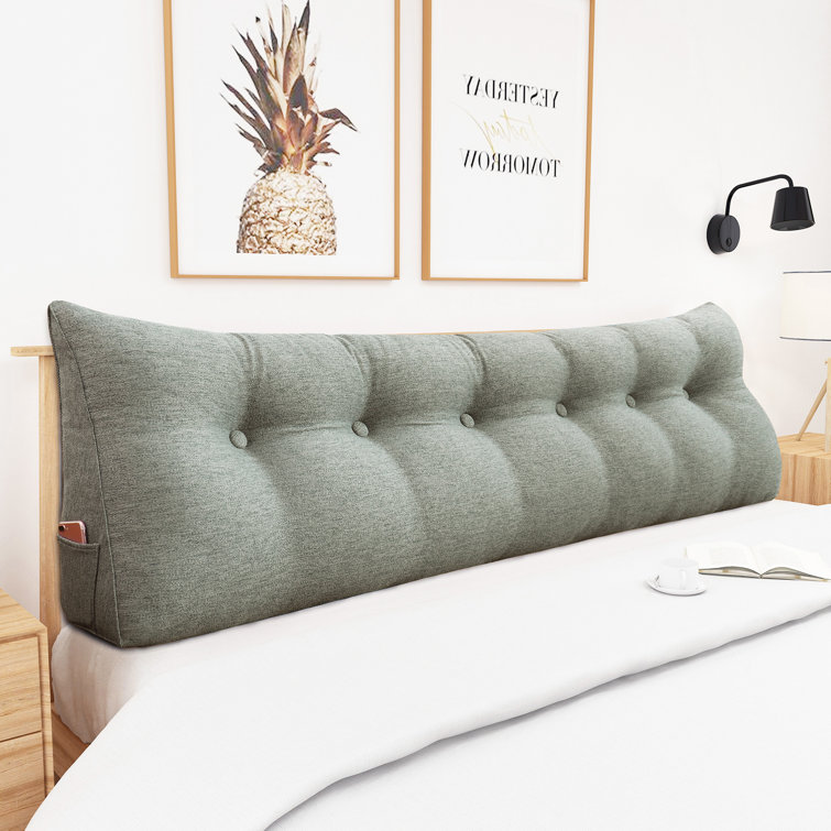 Gray California King Removable Cover Wedge Pillow