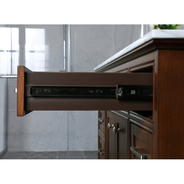 Elegant Teak 42" Single Vanity with Marble Top