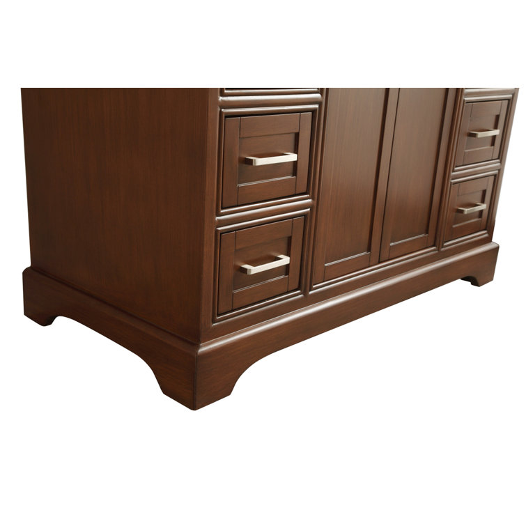 Elegant Teak 42" Single Vanity with Marble Top