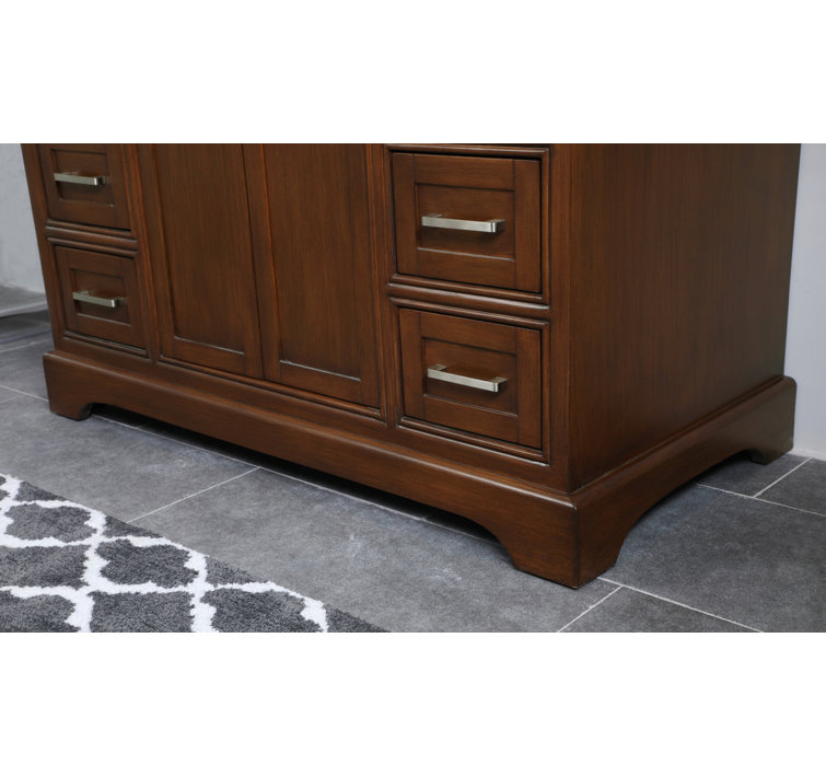 Elegant Teak 42" Single Vanity with Marble Top