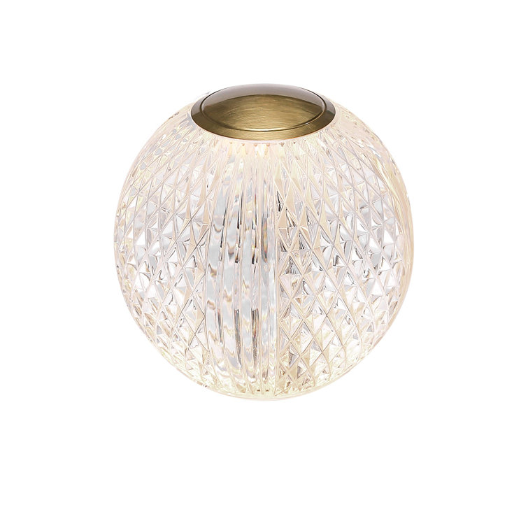 Marni Natural Brass and Clear Globe Table Lamp