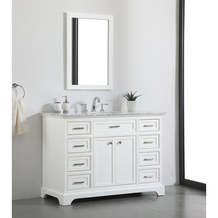 Americana 48" White Wood Single Bathroom Vanity with Marble Top