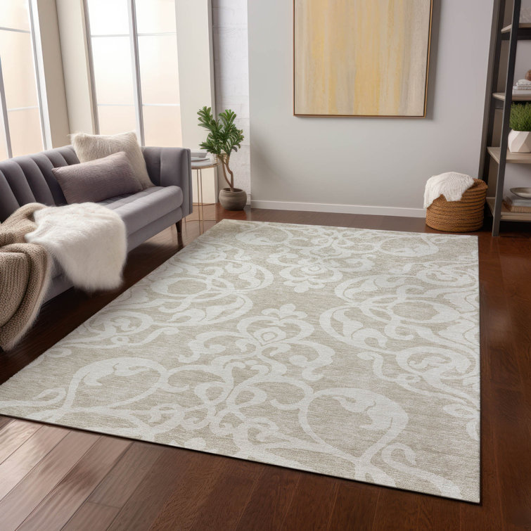 Chantille Beige Rectangular Synthetic Washable Rug 2'6" x 3'10"