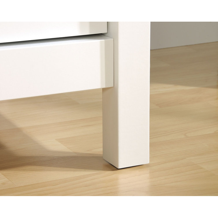 Cottage Road Soft White Double Dresser with Lintel Oak Accents