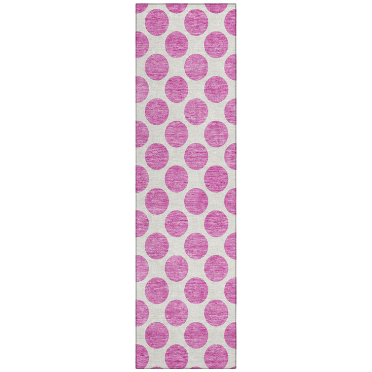 Blush Pink Synthetic Flat Woven Runner Rug 2'3" x 7'6"