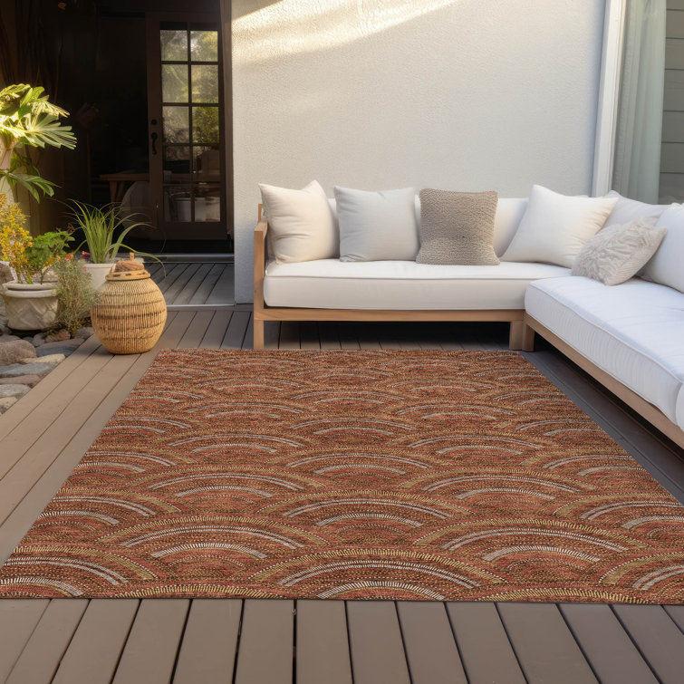 Paprika Rectangular Synthetic Indoor/Outdoor Area Rug