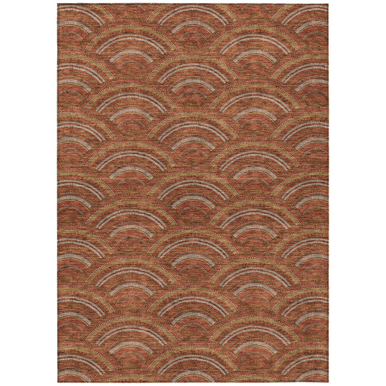 Paprika Rectangular Synthetic Indoor/Outdoor Area Rug