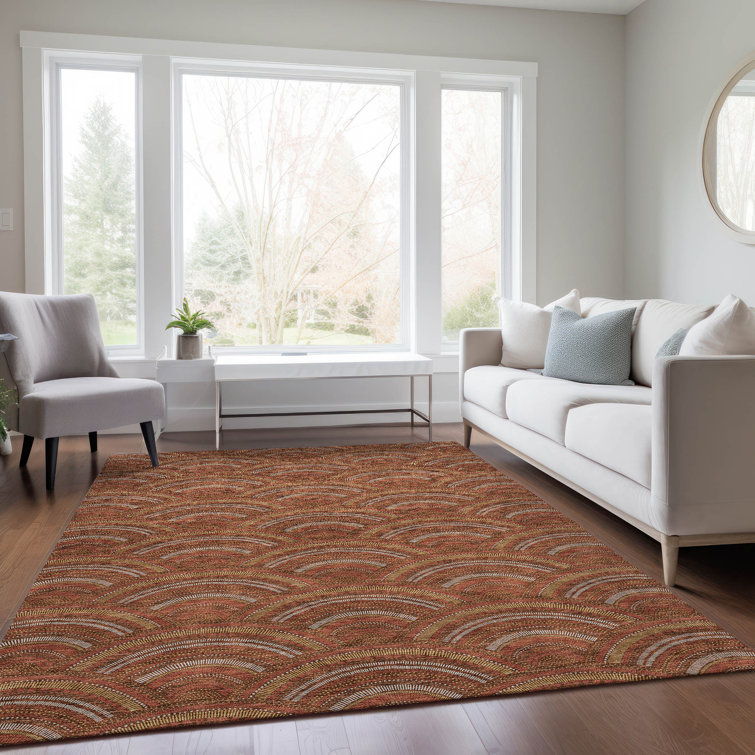 Paprika Rectangular Synthetic Indoor/Outdoor Area Rug