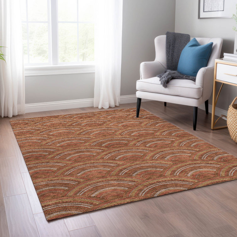 Paprika Rectangular Synthetic Indoor/Outdoor Area Rug