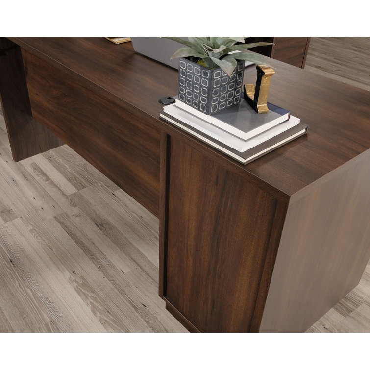 Spiced Mahogany 65'' L-Shaped Executive Desk with File Storage