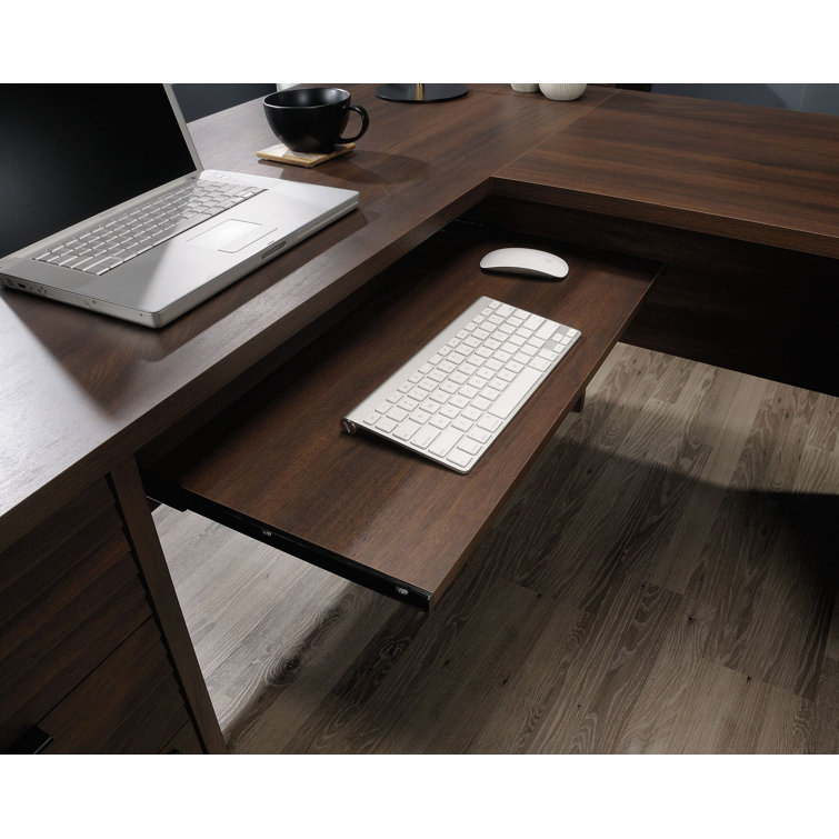 Spiced Mahogany 65'' L-Shaped Executive Desk with File Storage
