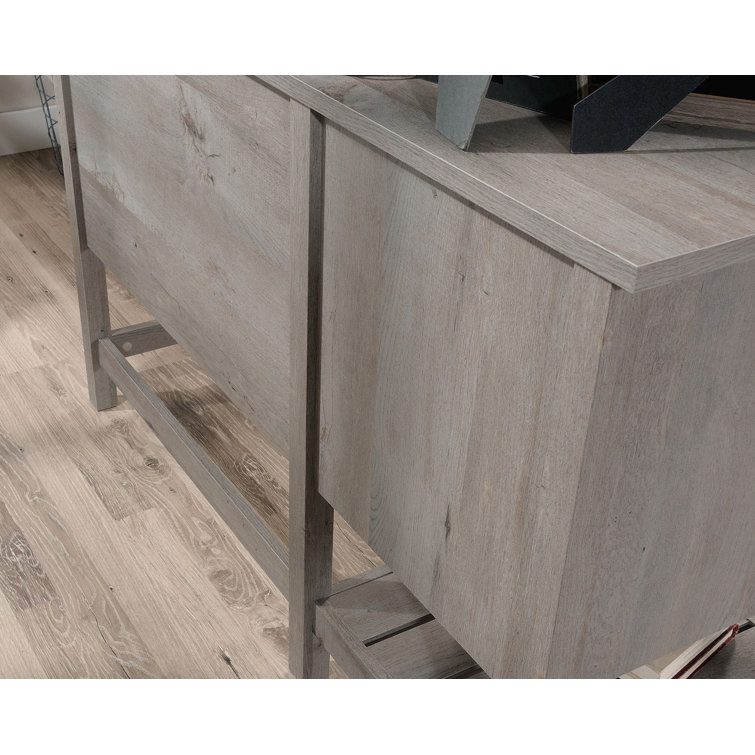 Mystic Oak Coastal Desk with Letter-Size File Drawer and Storage Shelf