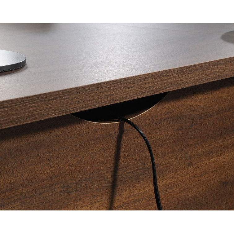 Spiced Mahogany 65'' L-Shaped Executive Desk with File Storage