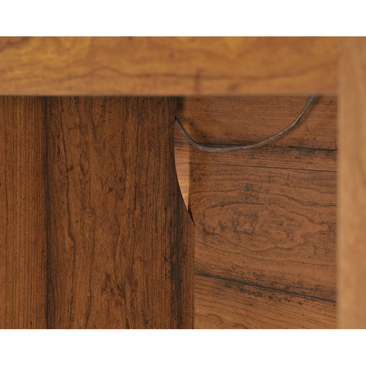 Rustic Washington Cherry Executive Workstation with Filing Cabinet