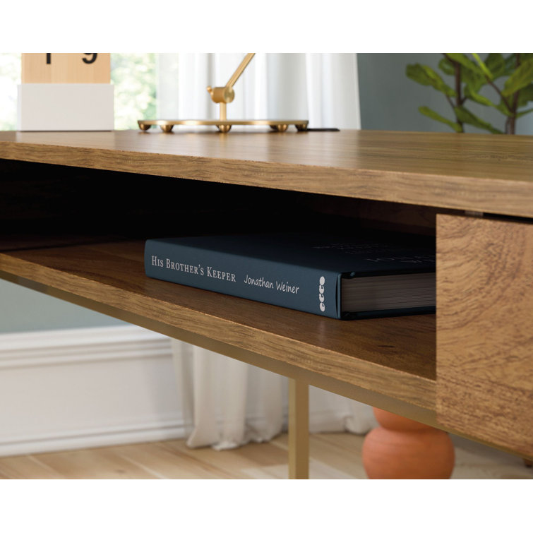 Sindoori Mango Wood L-Shaped Computer Desk with Drawers