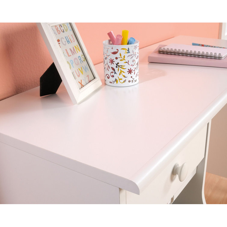 Soft White Versatile Child's Desk with Storage Drawer and Bin