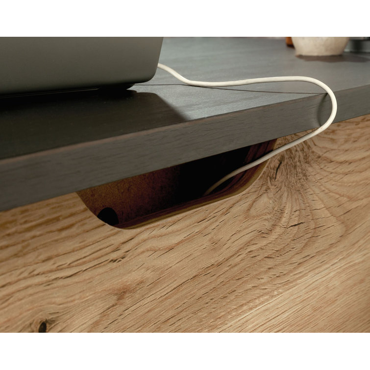 Raven Oak Timber Accented Home Office Desk with Storage