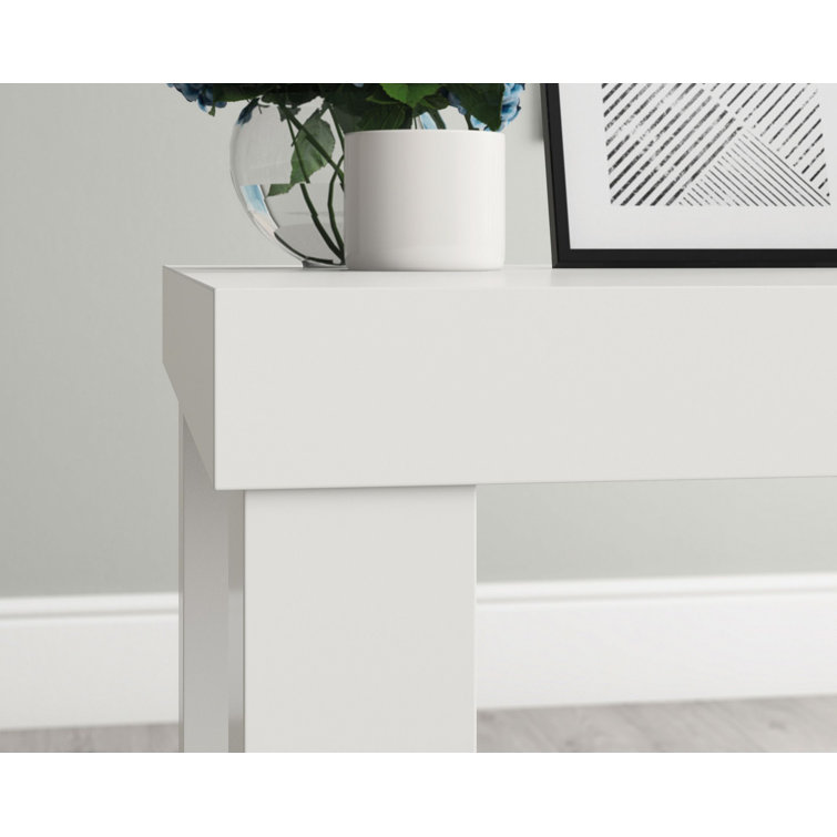 Executive White L-Shaped Desk with Filing Cabinet and Drawers