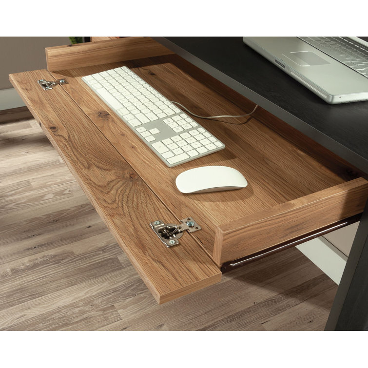 Raven Oak Timber Accented Home Office Desk with Storage