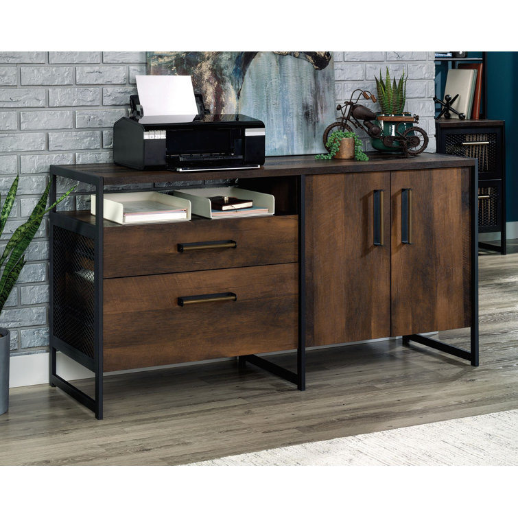 Briarbrook Barrel Oak 60" Modern TV Credenza with Adjustable Shelves