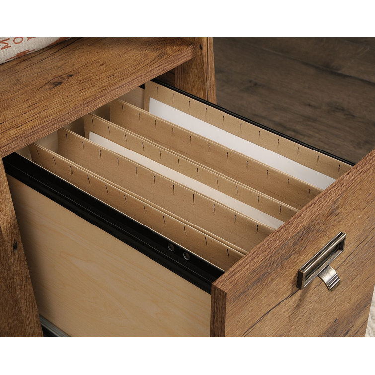 Vintage Oak Executive Home Office Desk with Filing Drawers