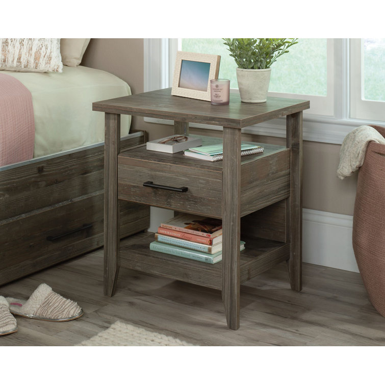 Summit Station Glacier Oak Nightstand with Open Shelves