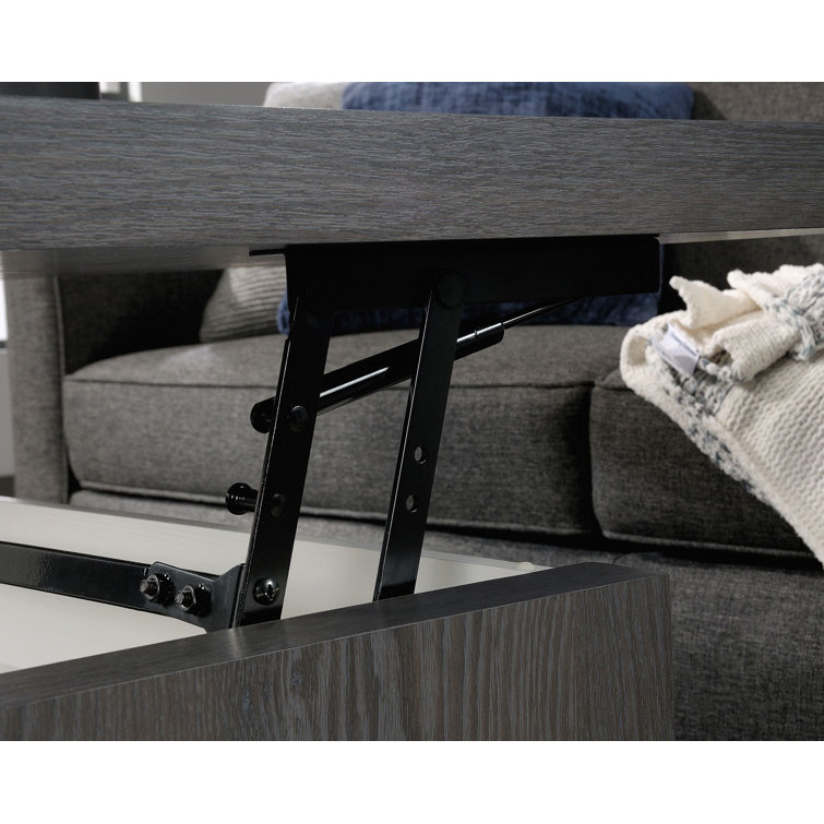 Charcoal Ash & Pearl Oak Rectangular Lift-Top Coffee Table with Storage