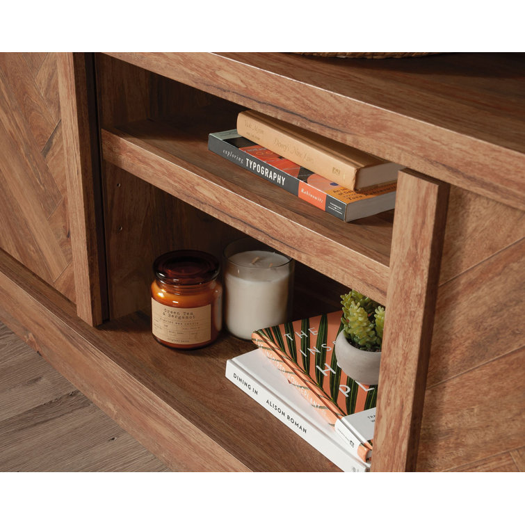 Sindoori Mango Herringbone Pattern 66'' TV Stand with Cabinet