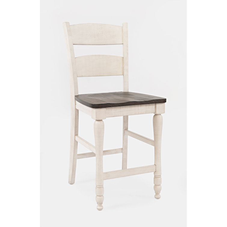 Madison County Rustic White Solid Wood 7-Piece Counter Height Dining Set