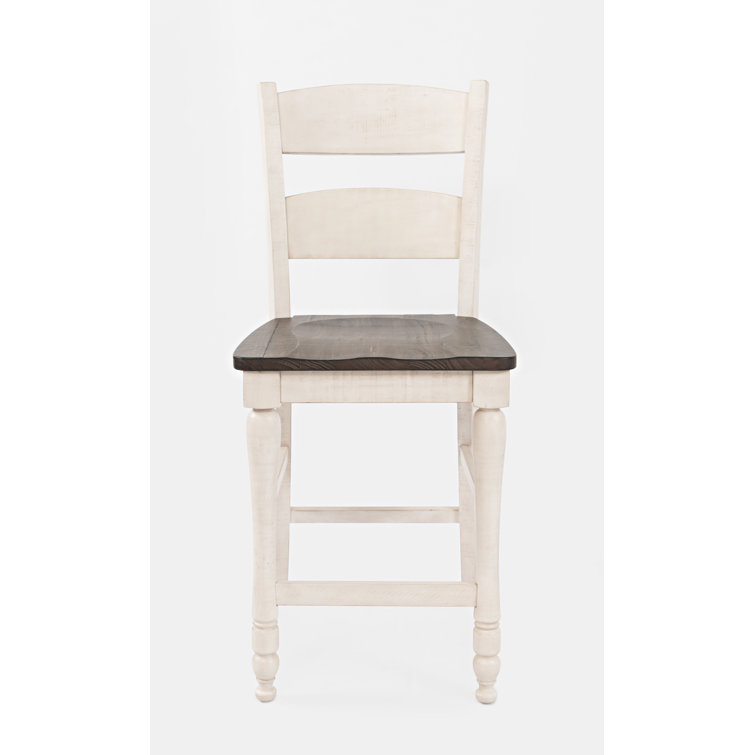 Madison County Rustic White Solid Wood 7-Piece Counter Height Dining Set