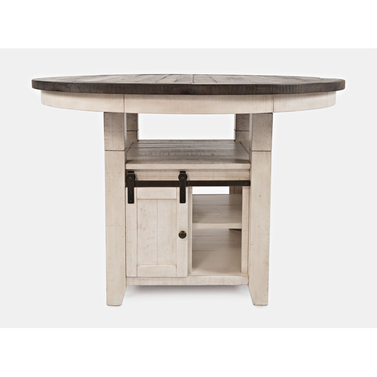 Madison County Rustic White Solid Wood 7-Piece Counter Height Dining Set