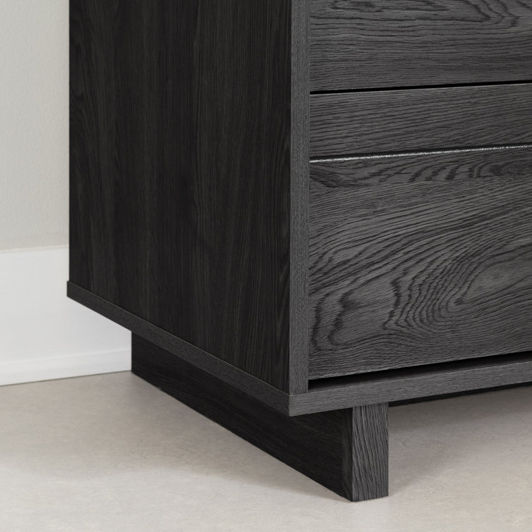 Gray Oak Double Dresser with 6 Drawers