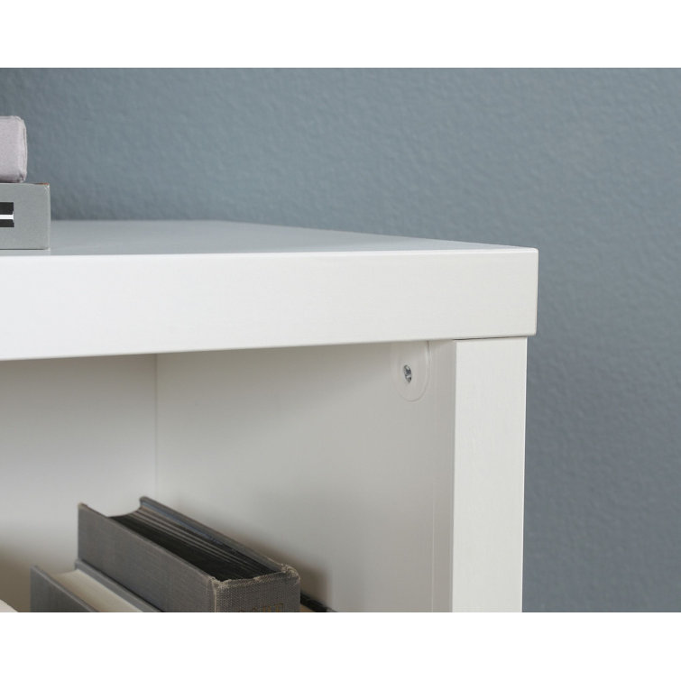 Soft White Adjustable 3-Shelf Display Bookcase with Cubes