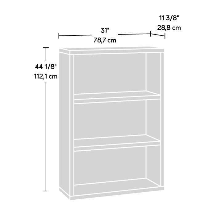 Soft White Adjustable 3-Shelf Display Bookcase with Cubes