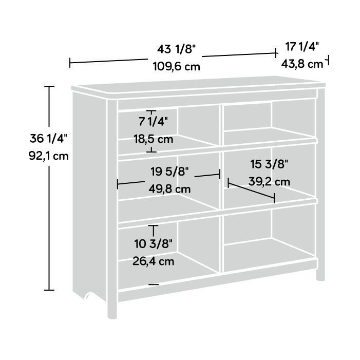 Dover Edge Timber Oak Cubby Storage Bookcase with Adjustable Shelves