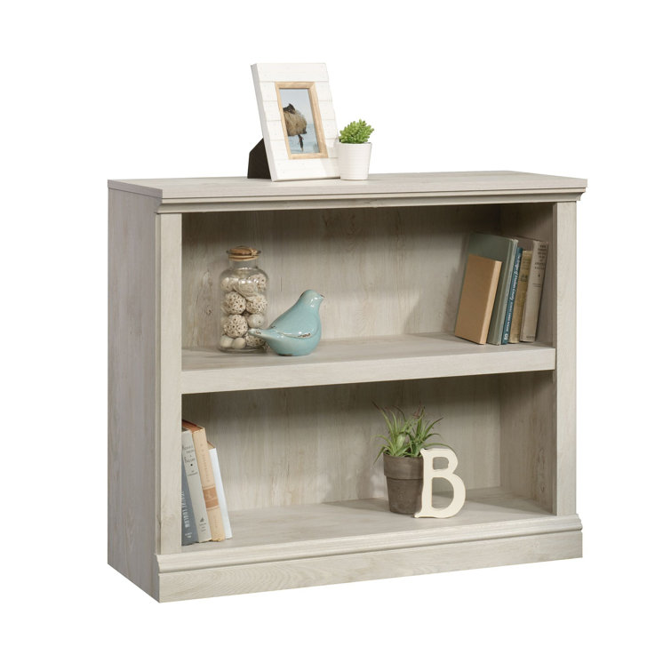 Adjustable Chalked Chestnut Wood 2-Shelf Bookcase