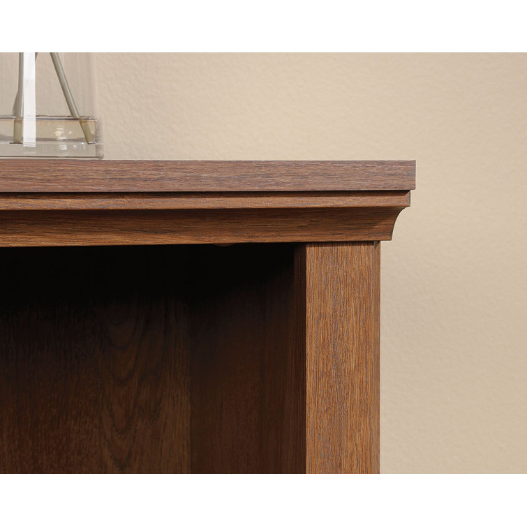 Adjustable 2-Shelf Oiled Oak Bookcase with Storage Cubes