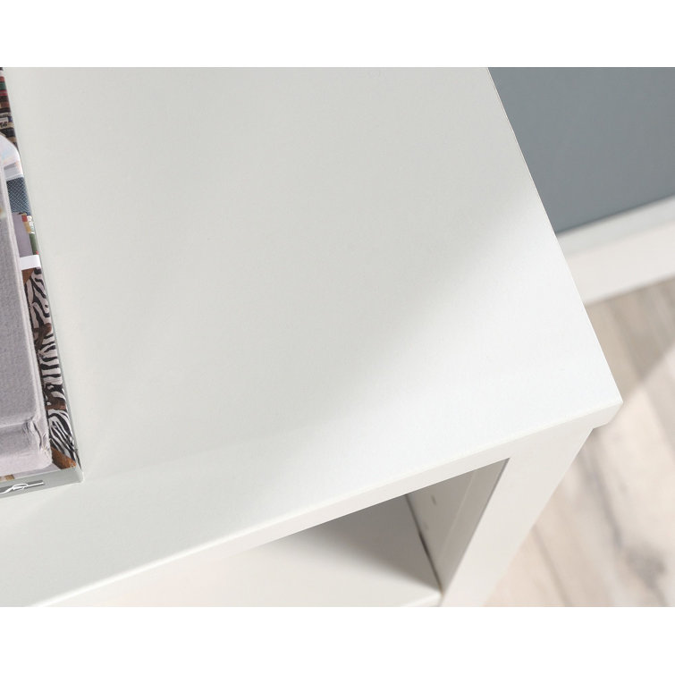 Soft White Adjustable 3-Shelf Display Bookcase with Cubes