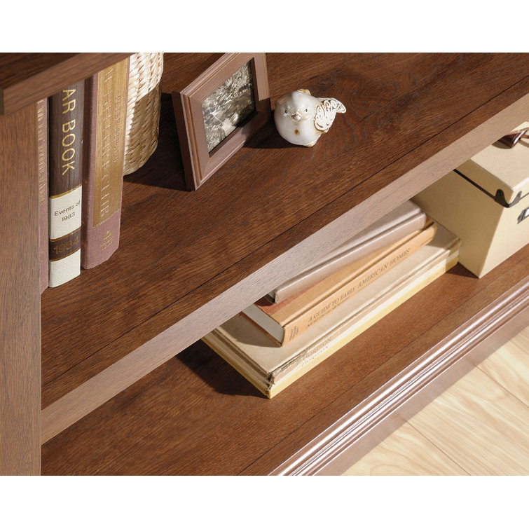 Adjustable 2-Shelf Oiled Oak Bookcase with Storage Cubes