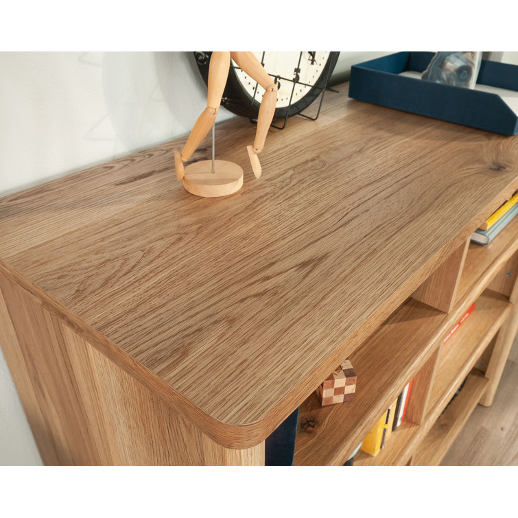 Dover Edge Timber Oak Cubby Storage Bookcase with Adjustable Shelves