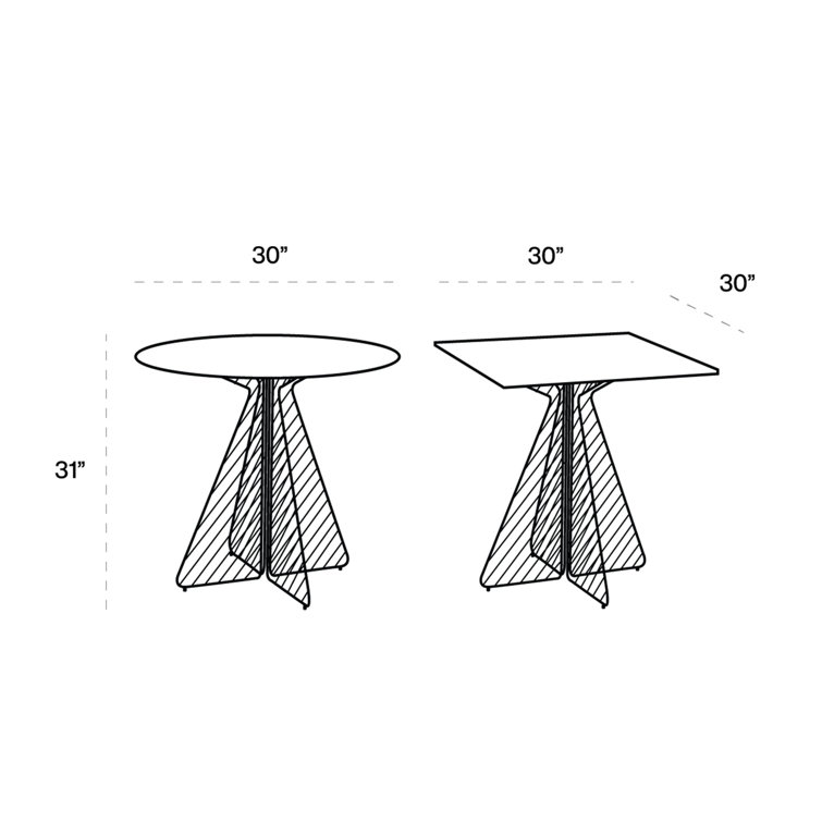Modern Parisian White Wire Hourglass Cafe Table