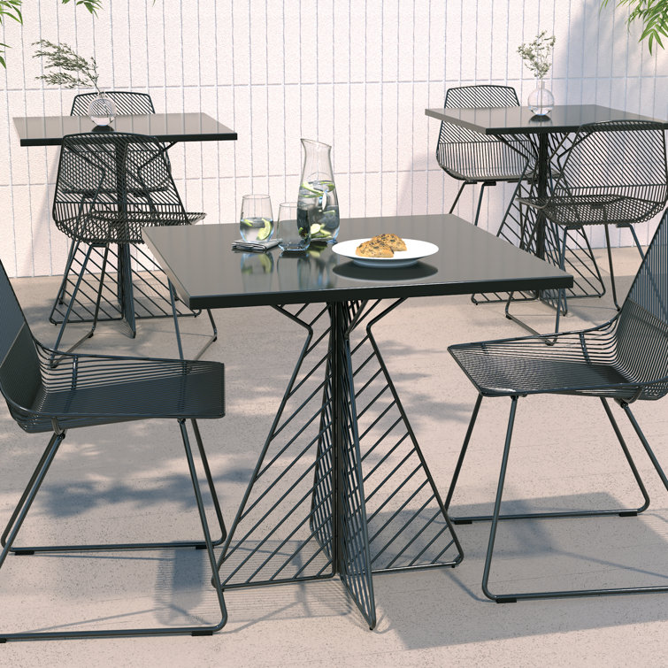 Modern Parisian White Wire Hourglass Cafe Table