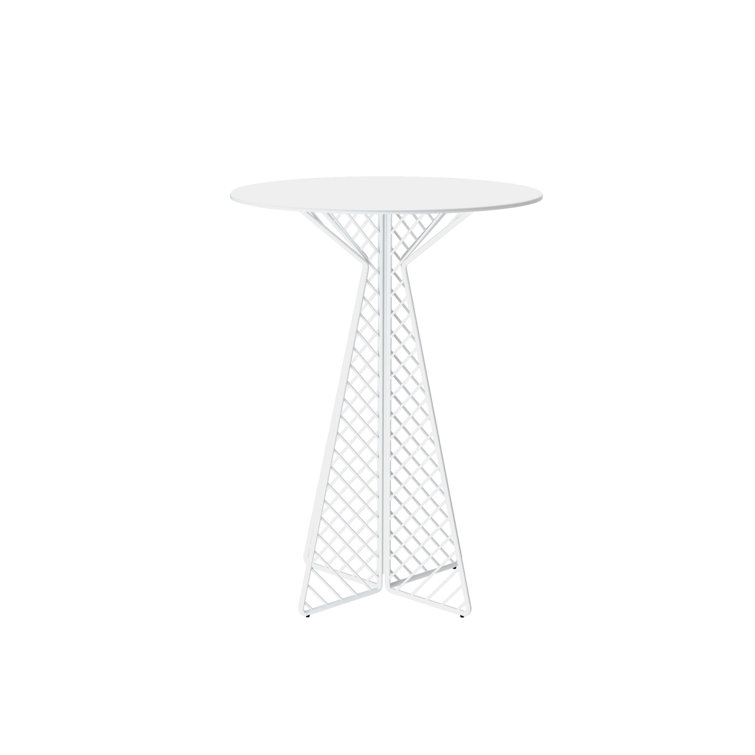 Eco-Friendly Galvanized Iron Round Patio Bar Table in Black